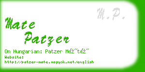 mate patzer business card